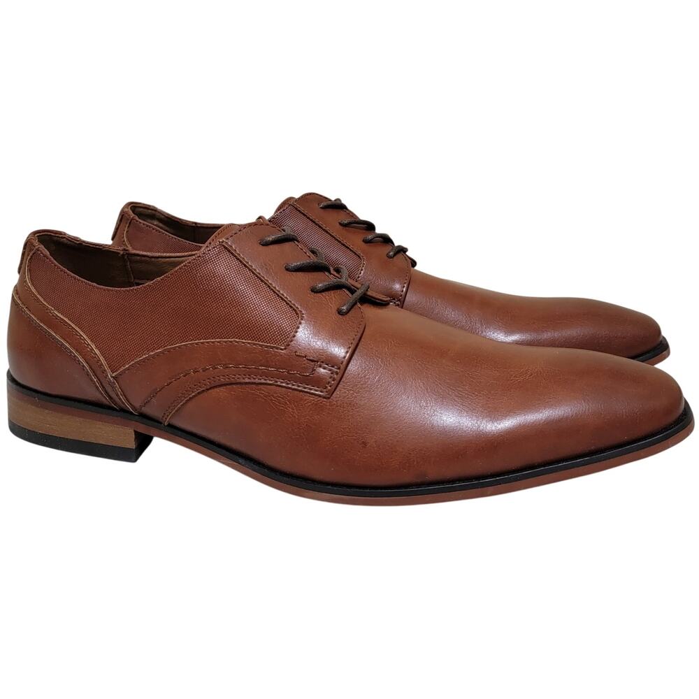 Tommy Hilfiger Men Semaj Plain Toe Derby Oxfords Size US 12M Med Natural Brown